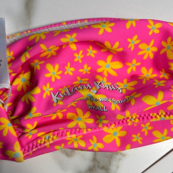 Kulani Kinis Pink and Yellow Floral Bikini Top - Picture 3 of 4